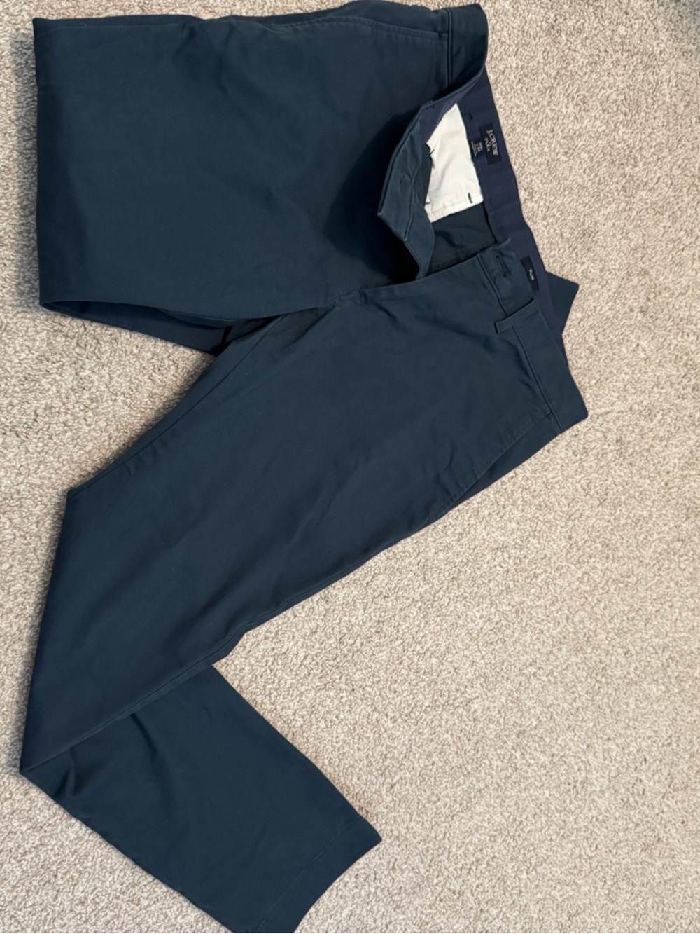 J. Crew Navy Flat-Front Chino Pants
